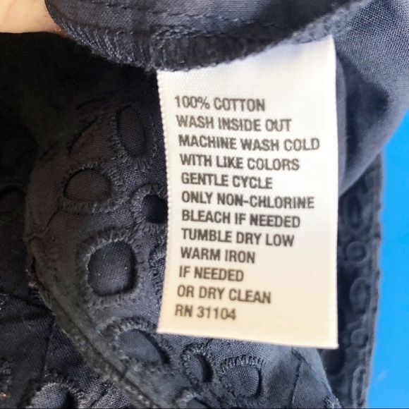 Crown & Ivy Navy Blue Eyelet Cotton Pants Size 12 - Picture 6 of 8